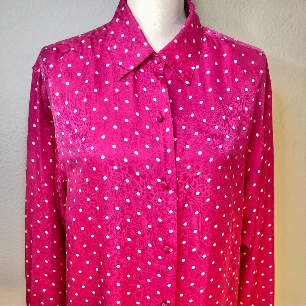Nexx Pink Polka Dot Button Down Shirt